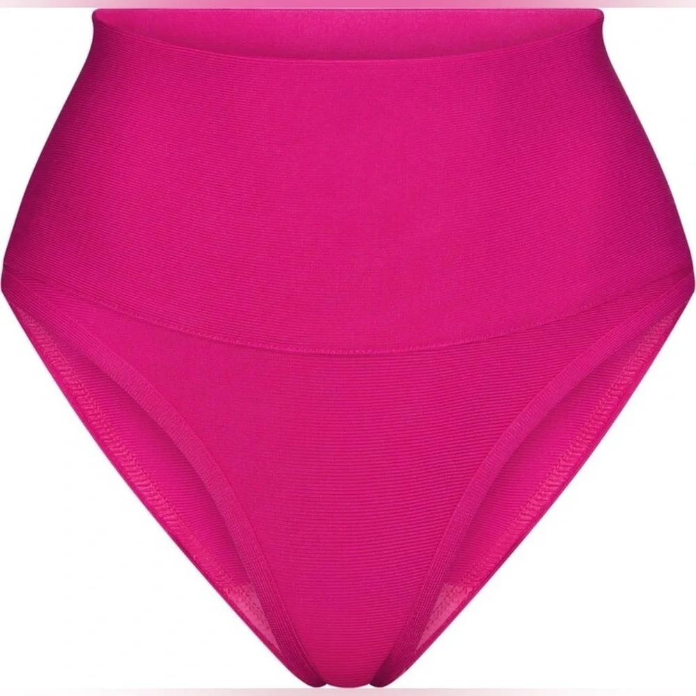 Skims Knit Beachwear High Waisted Bottom - Magenta Pink Size 3X